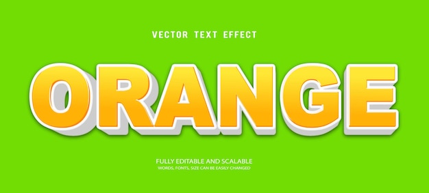 Effet De Texte Modifiable Orange Style 3d