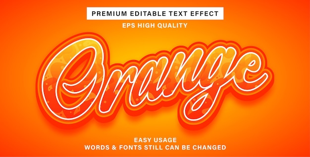 Effet De Texte Modifiable Orange