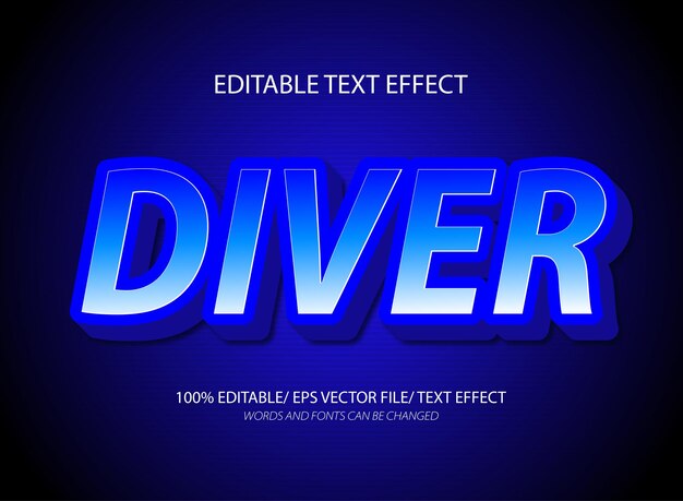 Effet de texte modifiable par plongeur et style de texte modificable