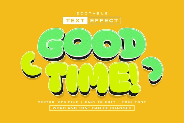 Effet de texte modifiable par vecteur Good Time