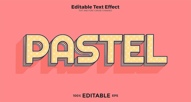 Effet De Texte Modifiable En Pastel Dans Un Style Tendance Moderne