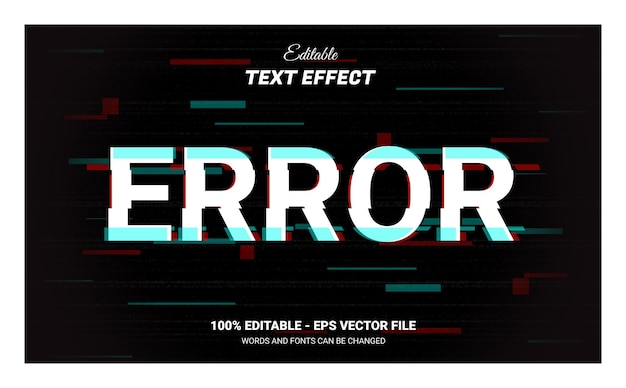 effet de texte modifiable de pépin d'erreur
