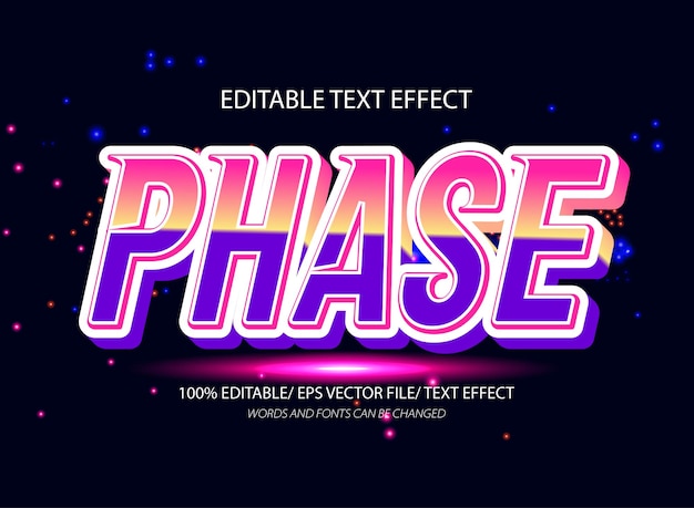 Effet de texte modifiable en phase et style de texte modificable