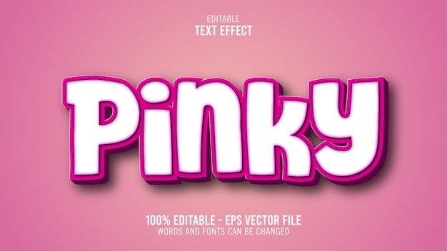 Effet De Texte Modifiable Pinky 3d