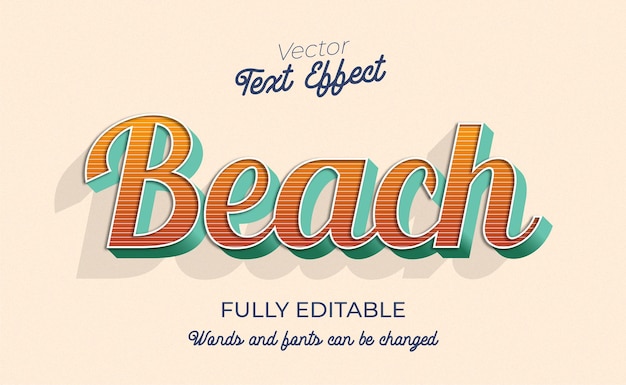 Effet De Texte Modifiable De Plage