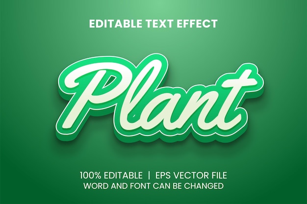 Effet De Texte Modifiable De Plante Verte Réaliste