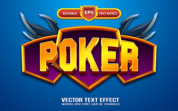 Effet De Texte Modifiable De Poker Avec Un Style Doré