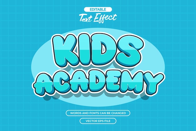 Effet de texte modifiable pour l'académie des enfants