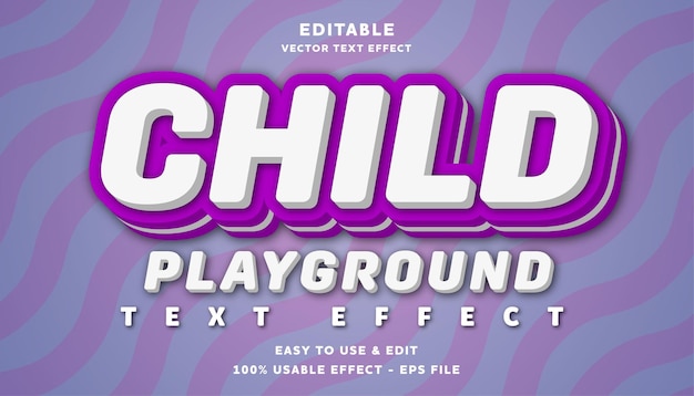 Effet De Texte Modifiable Pour Aire De Jeux Pour Enfants Avec Un Style Moderne Et Simple