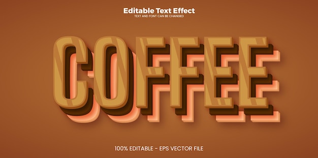 Effet de texte modifiable pour le café dans le style de la tendance moderne