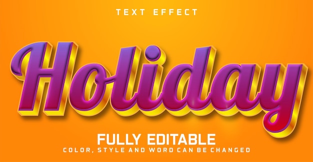 Effet de texte modifiable pour les fêtes concept de style de texte modificable