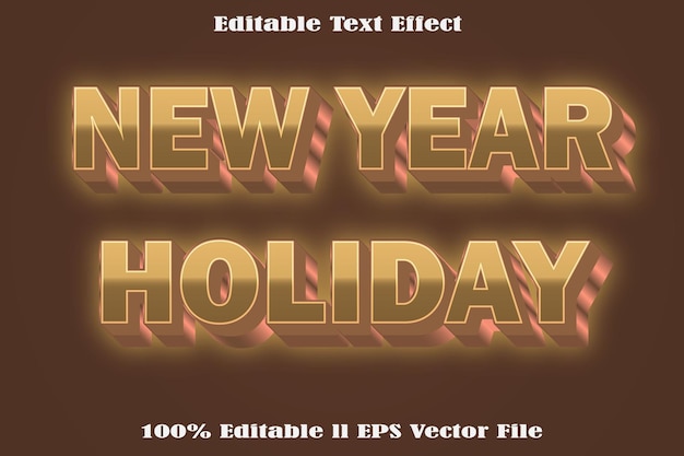 Vecteur effet de texte modifiable pour les fêtes du nouvel an.