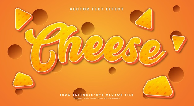 Effet de texte modifiable pour le fromage Modèle adapté au thème de style fromage