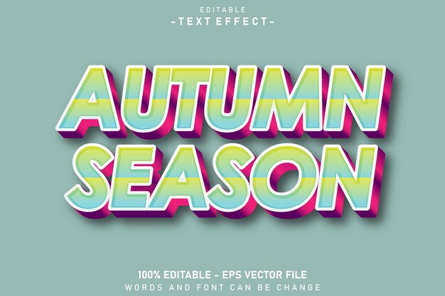 Effet De Texte Modifiable Pour La Saison D'automne, Style De Gaufrage 3d Design