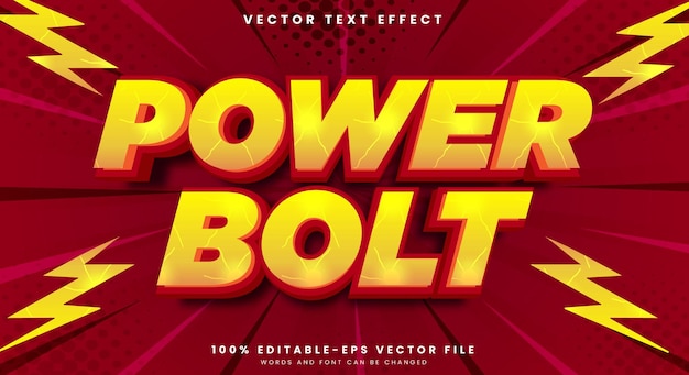 Effet de texte modifiable Power Bolt Modèle avec thème de style de texte Thunder