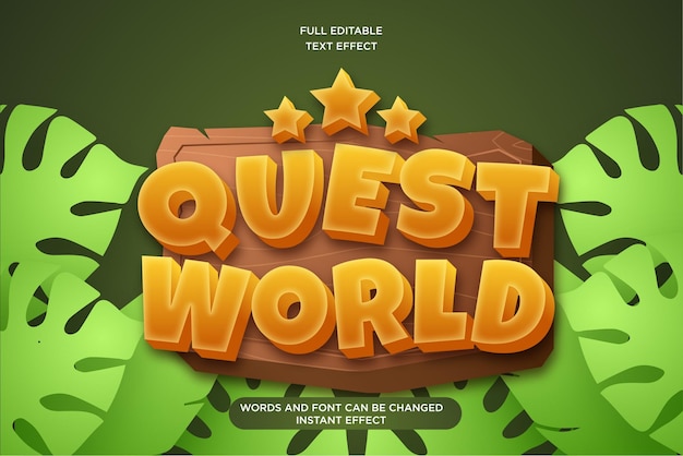 Effet De Texte Modifiable Quest World