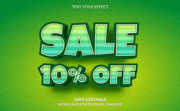 Effet De Texte Modifiable, Rabais De 10% Sur Le Style De Texte