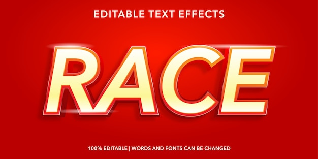 Effet de texte modifiable de race