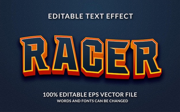 Effet de texte modifiable Racer