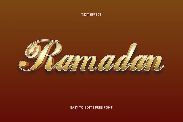 Vecteur effet de texte modifiable ramadan 3d