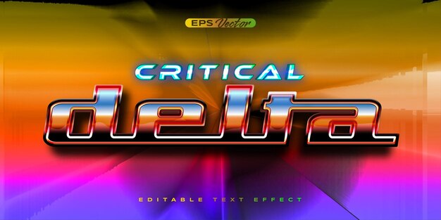 Effet de texte modifiable rétro brillant Y2K delta critique