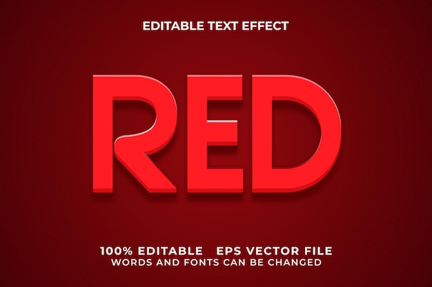 Vecteur effet de texte modifiable rouge