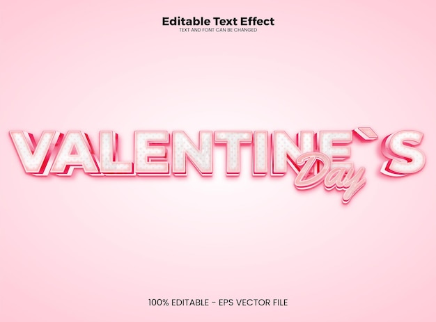 Effet de texte modifiable de la Saint-Valentin Modèle d'effet de texte 3d