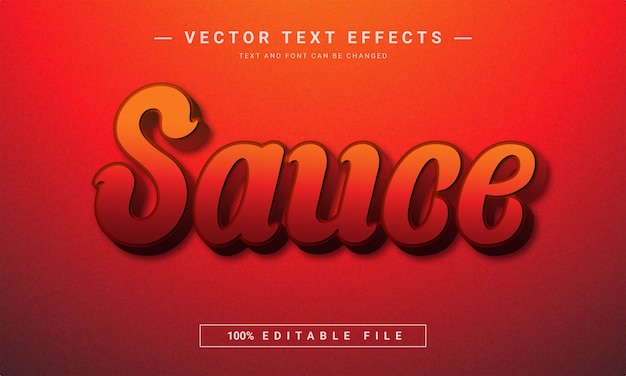 Vecteur effet de texte modifiable de sauce rouge