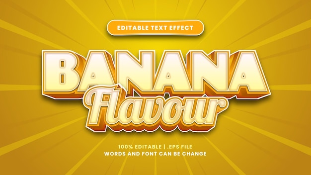 Effet de texte modifiable saveur banane dans un style 3d moderne