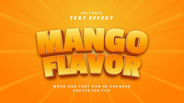 Effet de texte modifiable à la saveur de mangue dans un style 3d moderne