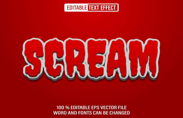 Effet de texte modifiable Scream 3D