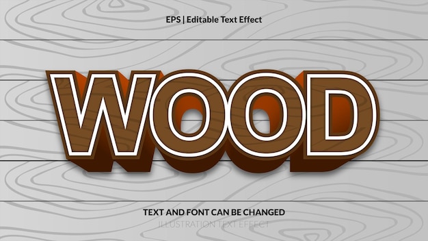 Effet De Texte Modifiable Simple En Bois