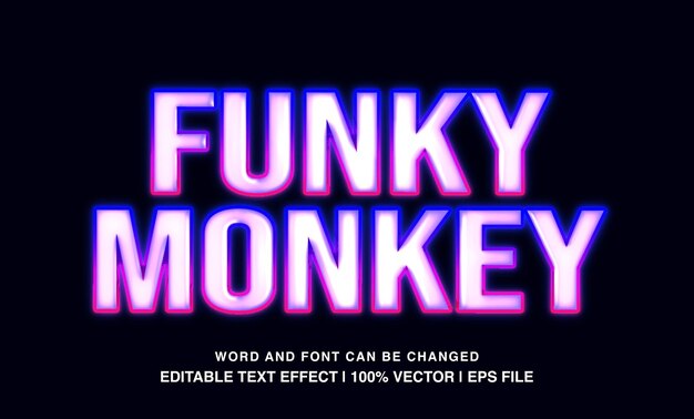 Vecteur effet de texte modifiable singe funky