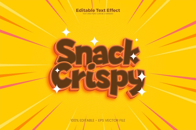 Effet de texte modifiable Snack Crispy dans un style tendance moderne