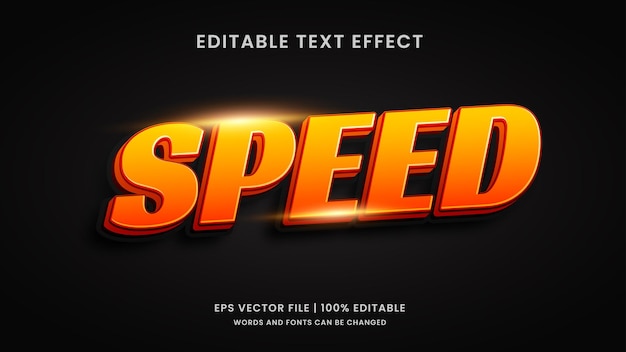 Vecteur effet de texte modifiable speed sport 3d