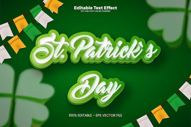 Effet de texte modifiable St Patricks Day dans la tendance moderne
