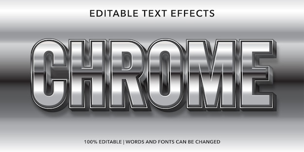 Effet De Texte Modifiable De Style 3d Chrome