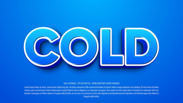 Effet De Texte Modifiable De Style 3d Froid