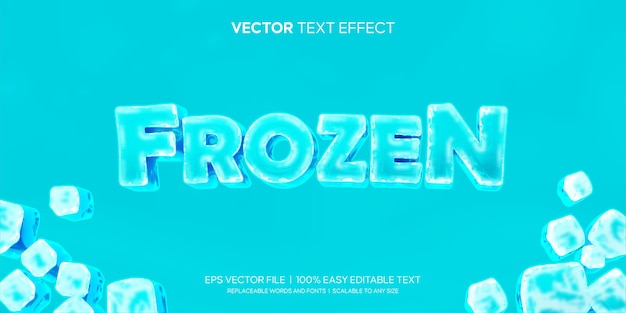 Effet De Texte Modifiable De Style 3d Ice Berg Cool