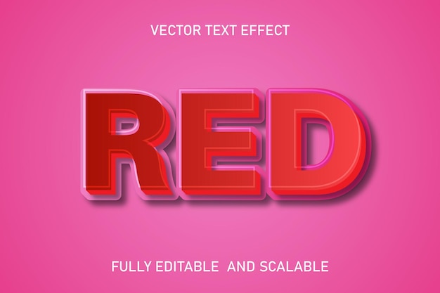 Effet de texte modifiable de style 3d de texte rouge