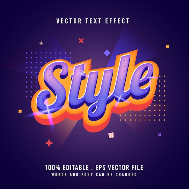 Vecteur effet de texte modifiable en style 3d