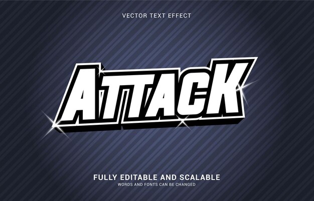 Vecteur effet de texte modifiable, le style d'attaque peut être utilisé pour créer un titre