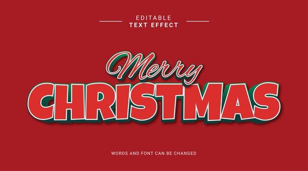 Effet de texte modifiable style audacieux moderne Joyeux Noël couleur vert rouge