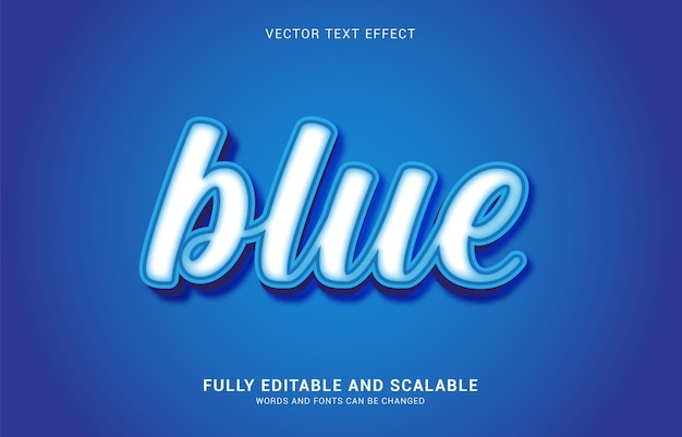 Effet De Texte Modifiable Style Bleu