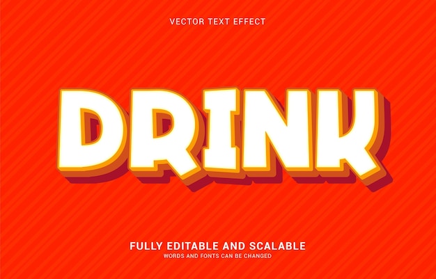 Effet de texte modifiable Le style de boisson peut être utilisé pour créer un titre
