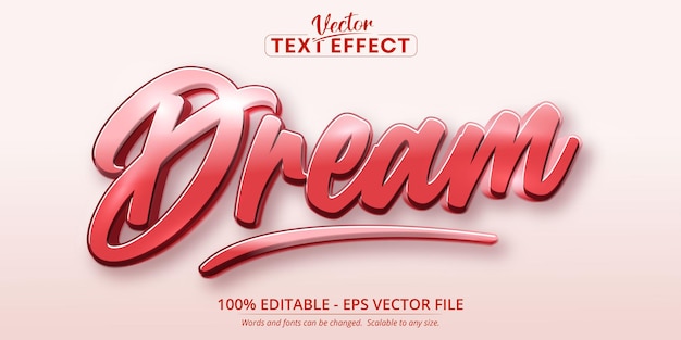 Effet de texte modifiable de style calligraphique de rêve