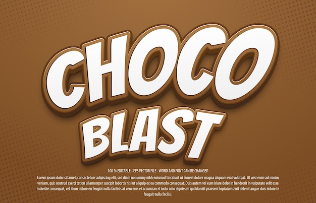 Effet De Texte Modifiable De Style Chocolat 3d