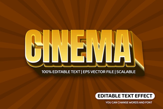 Effet De Texte Modifiable De Style Cinéma 3d