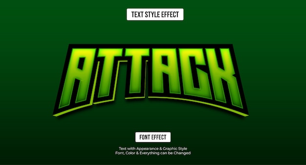 Vecteur effet de texte modifiable - style e-sport vert