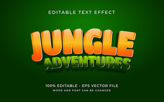 Effet De Texte Modifiable De Style D'effet De Texte D'aventure De La Jungle